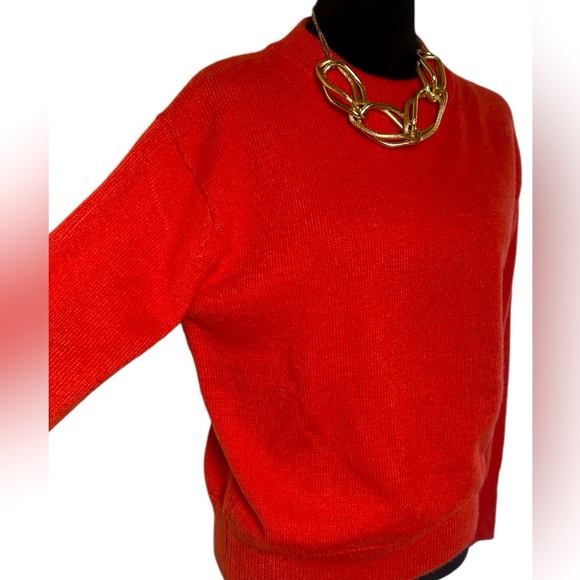 brand: H&M, knitted sweater, orange color, size: S - Picture 2 of 13